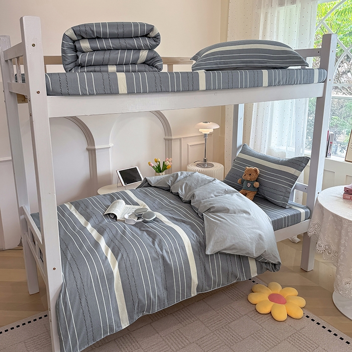 91家纺网 家纺一手货源 找家纺 壹贝家纺 2025新款学生季喷气全棉跑量宿舍三件套（提供买家秀） 芬利