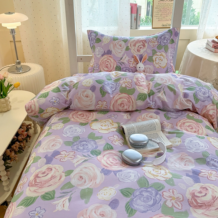 91家纺网 家纺一手货源 找家纺 壹贝家纺 2025新款学生季喷气全棉跑量宿舍三件套（提供买家秀） 国色天香