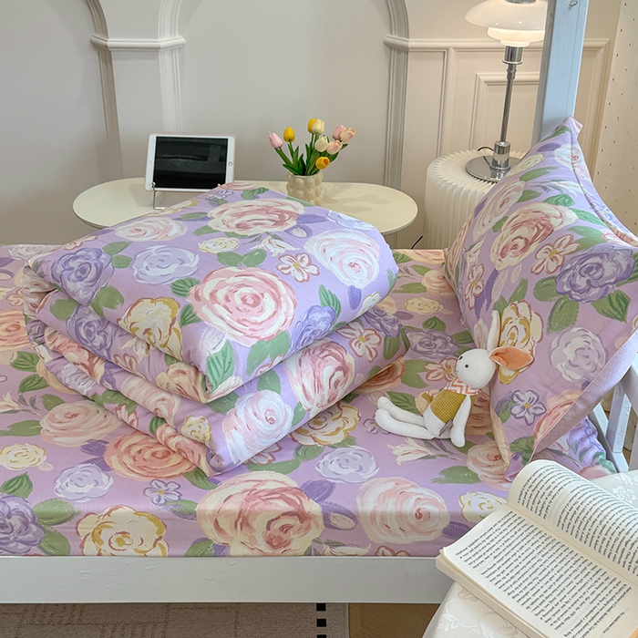 91家纺网 家纺一手货源 找家纺 壹贝家纺 2025新款学生季喷气全棉跑量宿舍三件套（提供买家秀） 国色天香