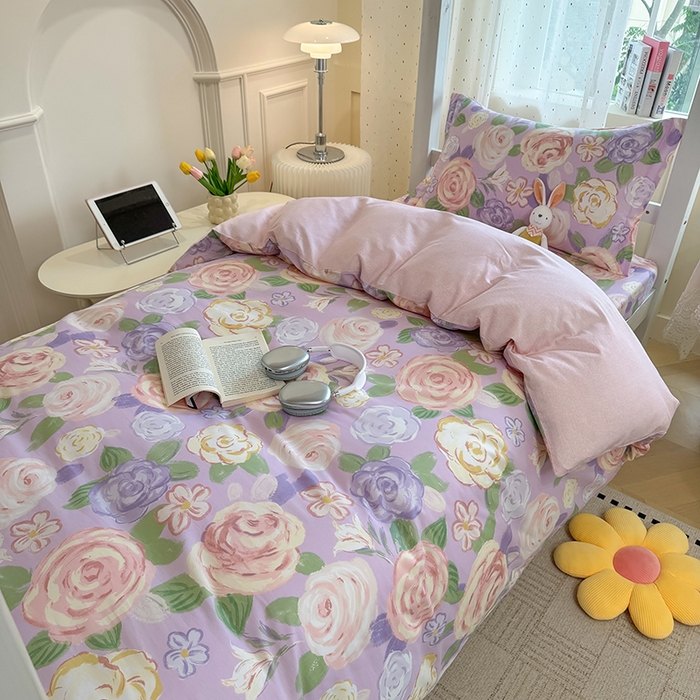 91家纺网 家纺一手货源 找家纺 壹贝家纺 2025新款学生季喷气全棉跑量宿舍三件套（提供买家秀） 国色天香