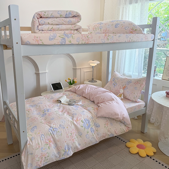 壹贝家纺 2025新款学生季喷气全棉跑量宿舍三件套（提供买家秀） 浣溪沙