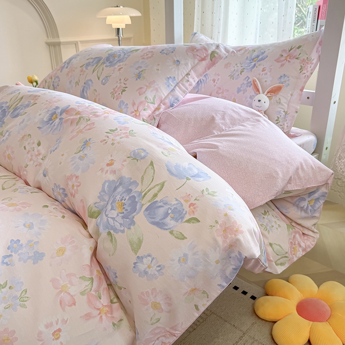 91家纺网 家纺一手货源 找家纺 壹贝家纺 2025新款学生季喷气全棉跑量宿舍三件套（提供买家秀） 浣溪沙