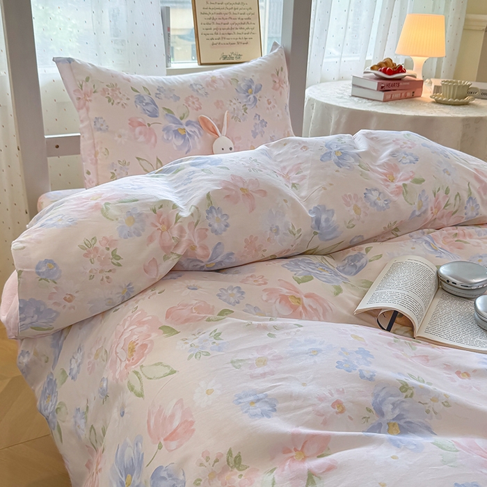 91家纺网 家纺一手货源 找家纺 壹贝家纺 2025新款学生季喷气全棉跑量宿舍三件套（提供买家秀） 浣溪沙