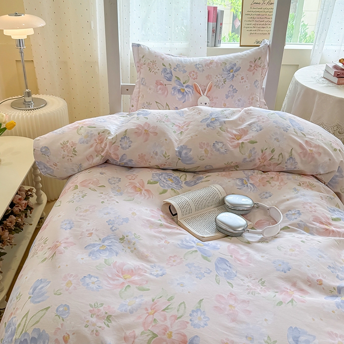 91家纺网 家纺一手货源 找家纺 壹贝家纺 2025新款学生季喷气全棉跑量宿舍三件套（提供买家秀） 浣溪沙