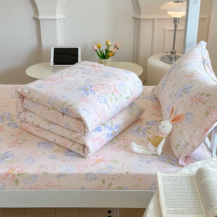 91家纺网 家纺一手货源 找家纺 壹贝家纺 2025新款学生季喷气全棉跑量宿舍三件套（提供买家秀） 浣溪沙