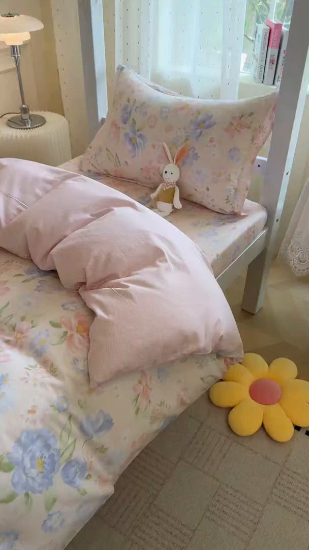 91家纺网 家纺一手货源 找家纺 壹贝家纺 2025新款学生季喷气全棉跑量宿舍三件套（提供买家秀） 浣溪沙