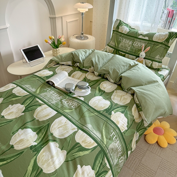 91家纺网 家纺一手货源 找家纺 壹贝家纺 2025新款学生季喷气全棉跑量宿舍三件套（提供买家秀） 铃兰物语