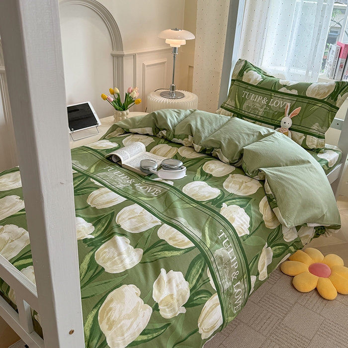 91家纺网 家纺一手货源 找家纺 壹贝家纺 2025新款学生季喷气全棉跑量宿舍三件套（提供买家秀） 铃兰物语