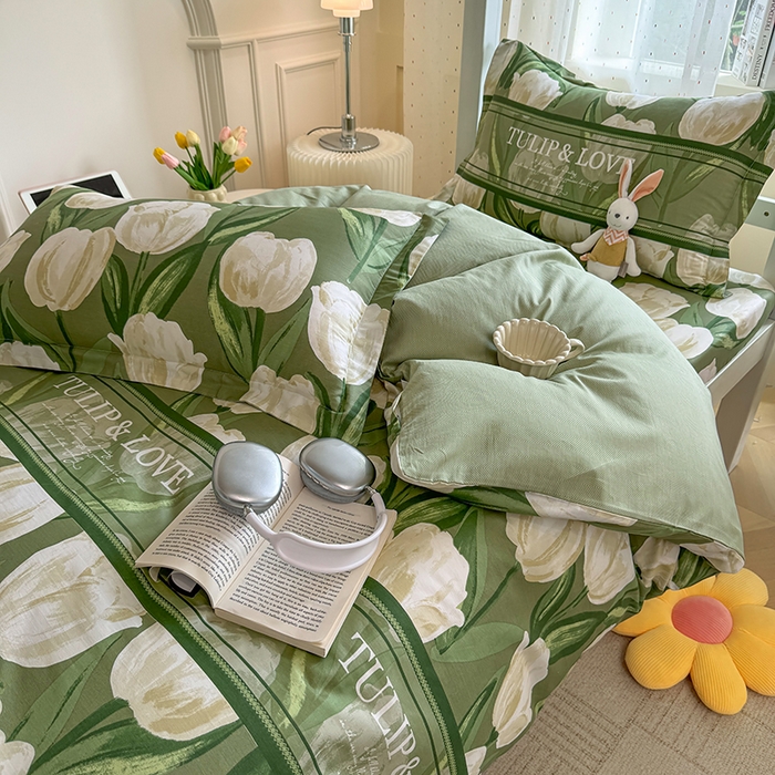 91家纺网 家纺一手货源 找家纺 壹贝家纺 2025新款学生季喷气全棉跑量宿舍三件套（提供买家秀） 铃兰物语