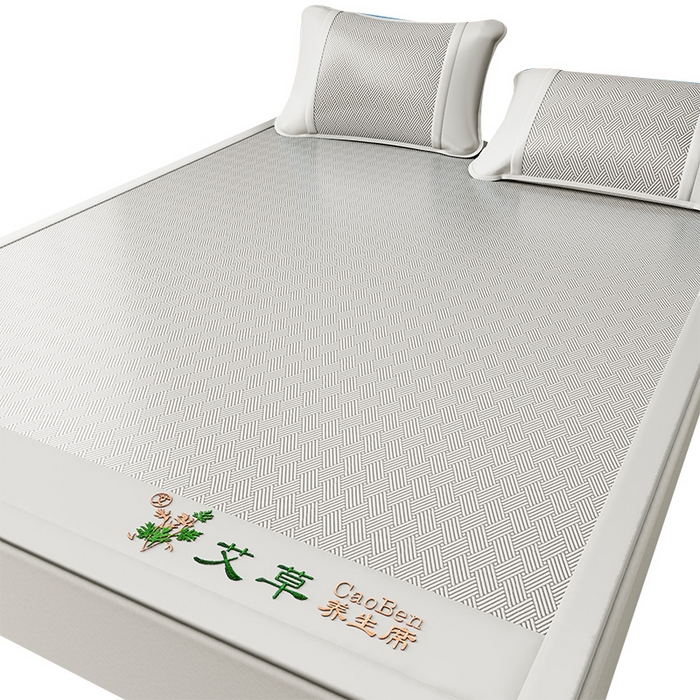 91家纺网 家纺一手货源 找家纺 （总）莱家富 2025新款A类艾草驱蚊冰丝凉席养生席