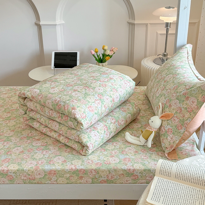 91家纺网 家纺一手货源 找家纺 壹贝家纺 2025新款学生季喷气全棉跑量宿舍三件套（提供买家秀） 玫瑰的故事