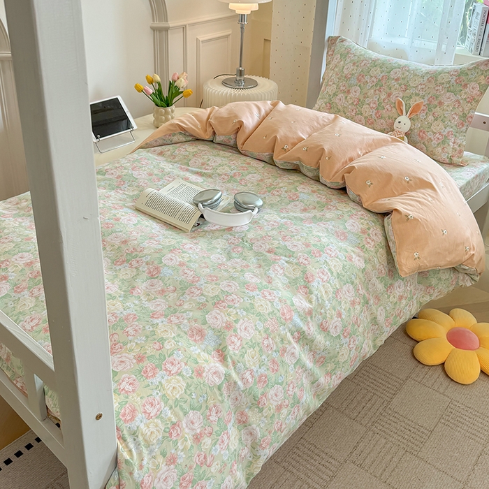 91家纺网 家纺一手货源 找家纺 壹贝家纺 2025新款学生季喷气全棉跑量宿舍三件套（提供买家秀） 玫瑰的故事