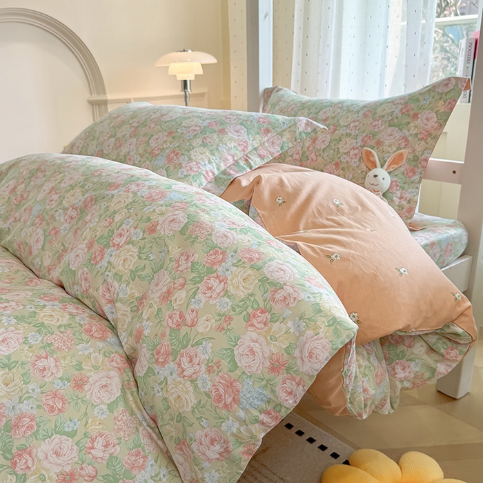 91家纺网 家纺一手货源 找家纺 壹贝家纺 2025新款学生季喷气全棉跑量宿舍三件套（提供买家秀） 玫瑰的故事