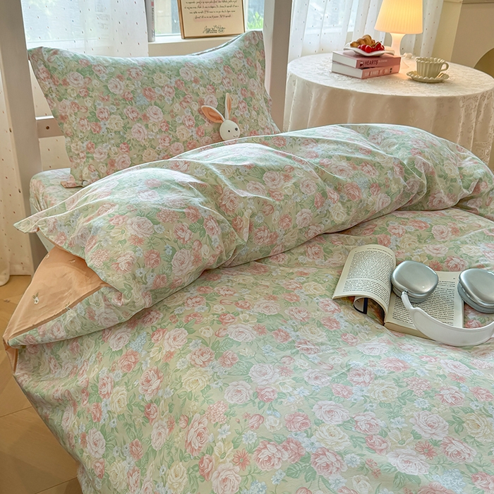 91家纺网 家纺一手货源 找家纺 壹贝家纺 2025新款学生季喷气全棉跑量宿舍三件套（提供买家秀） 玫瑰的故事