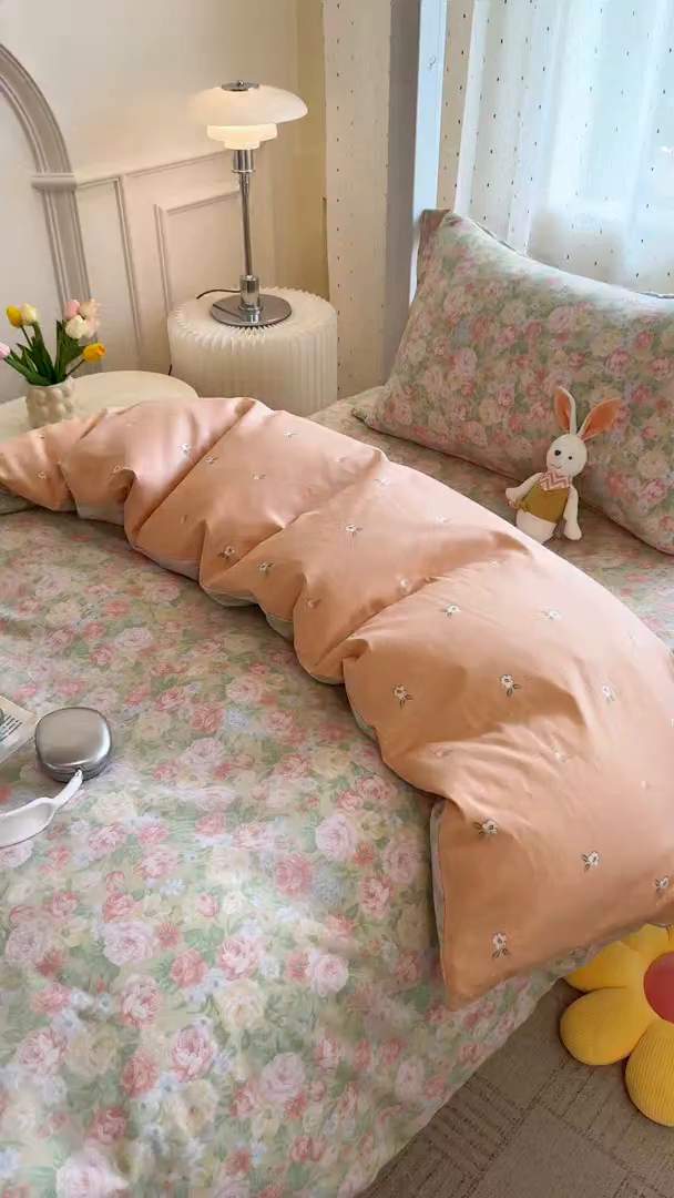 91家纺网 家纺一手货源 找家纺 壹贝家纺 2025新款学生季喷气全棉跑量宿舍三件套（提供买家秀） 玫瑰的故事