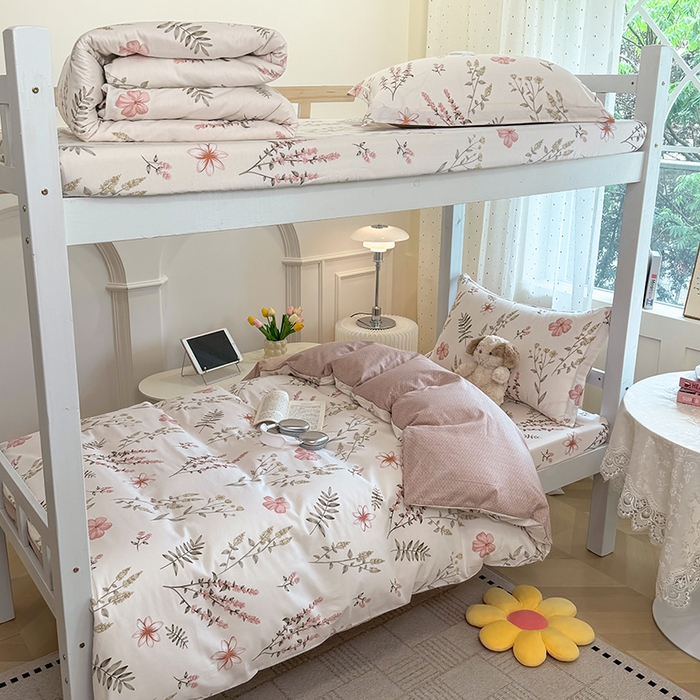 壹贝家纺 2025新款学生季喷气全棉跑量宿舍三件套（提供买家秀） 陌上花开