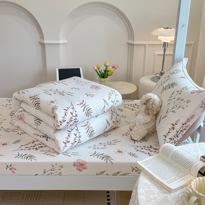 91家纺网 家纺一手货源 找家纺 壹贝家纺 2025新款学生季喷气全棉跑量宿舍三件套（提供买家秀） 陌上花开