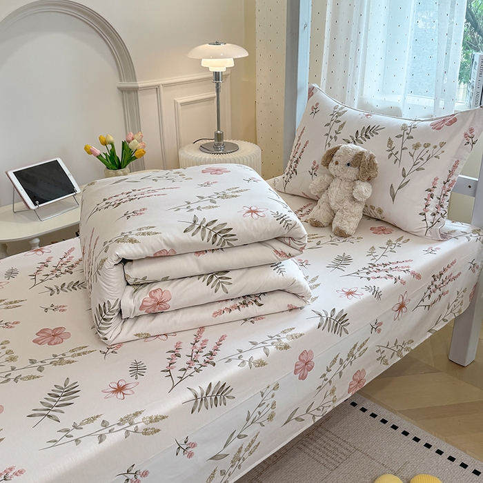 91家纺网 家纺一手货源 找家纺 壹贝家纺 2025新款学生季喷气全棉跑量宿舍三件套（提供买家秀） 陌上花开