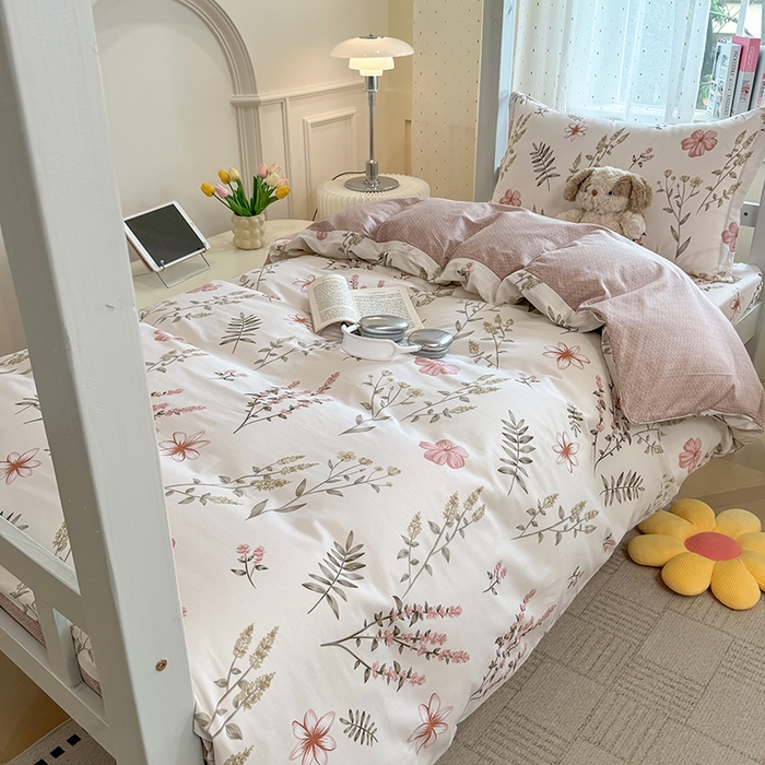 91家纺网 家纺一手货源 找家纺 壹贝家纺 2025新款学生季喷气全棉跑量宿舍三件套（提供买家秀） 陌上花开