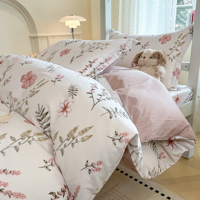 91家纺网 家纺一手货源 找家纺 壹贝家纺 2025新款学生季喷气全棉跑量宿舍三件套（提供买家秀） 陌上花开