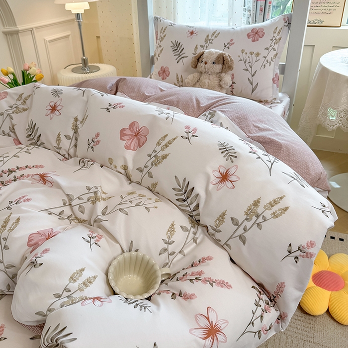 91家纺网 家纺一手货源 找家纺 壹贝家纺 2025新款学生季喷气全棉跑量宿舍三件套（提供买家秀） 陌上花开