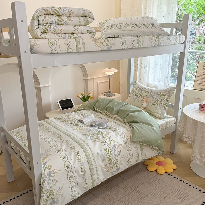 91家纺网 家纺一手货源 找家纺 壹贝家纺 2025新款学生季喷气全棉跑量宿舍三件套（提供买家秀） 沐雅清风