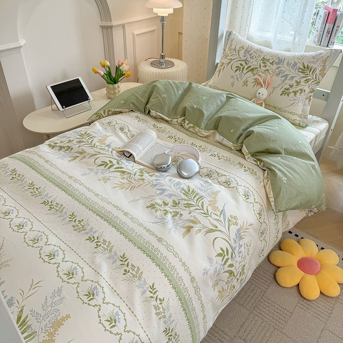 91家纺网 家纺一手货源 找家纺 壹贝家纺 2025新款学生季喷气全棉跑量宿舍三件套（提供买家秀） 沐雅清风