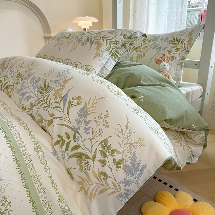 91家纺网 家纺一手货源 找家纺 壹贝家纺 2025新款学生季喷气全棉跑量宿舍三件套（提供买家秀） 沐雅清风