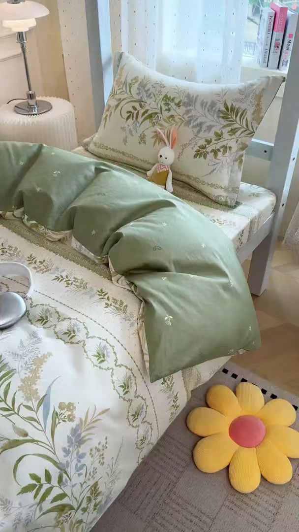 91家纺网 家纺一手货源 找家纺 壹贝家纺 2025新款学生季喷气全棉跑量宿舍三件套（提供买家秀） 沐雅清风