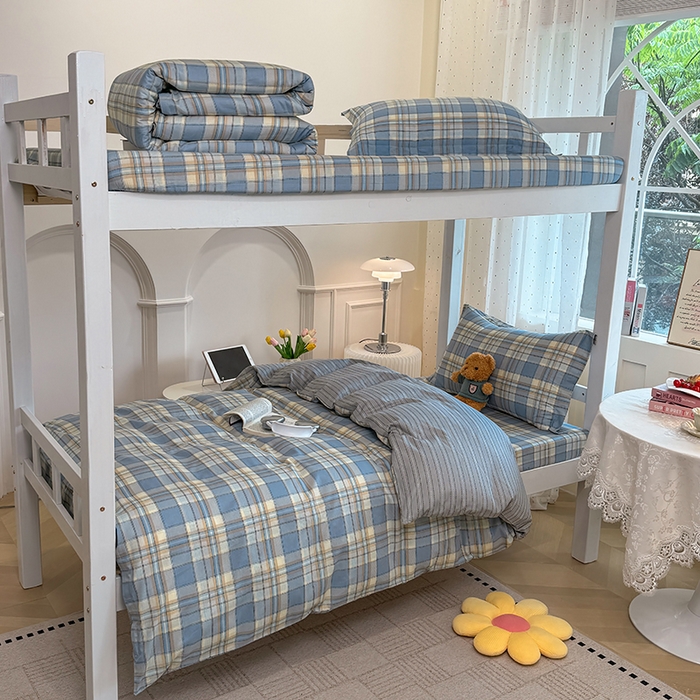 壹贝家纺 2025新款学生季喷气全棉跑量宿舍三件套（提供买家秀） 品质生活-兰