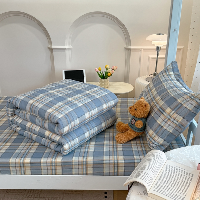 91家纺网 家纺一手货源 找家纺 壹贝家纺 2025新款学生季喷气全棉跑量宿舍三件套（提供买家秀） 品质生活-兰