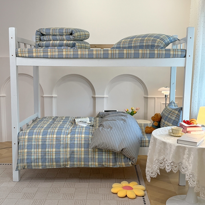 91家纺网 家纺一手货源 找家纺 壹贝家纺 2025新款学生季喷气全棉跑量宿舍三件套（提供买家秀） 品质生活-兰