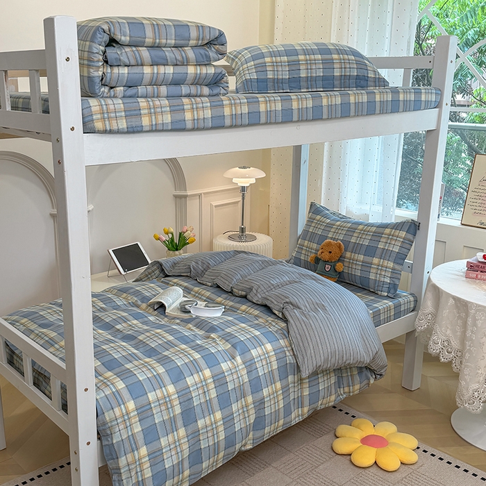 91家纺网 家纺一手货源 找家纺 壹贝家纺 2025新款学生季喷气全棉跑量宿舍三件套（提供买家秀） 品质生活-兰