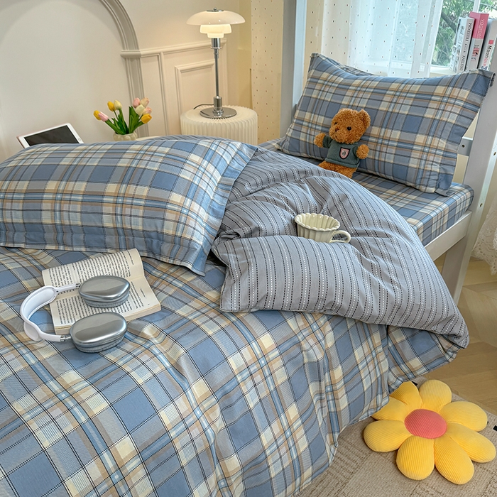 91家纺网 家纺一手货源 找家纺 壹贝家纺 2025新款学生季喷气全棉跑量宿舍三件套（提供买家秀） 品质生活-兰