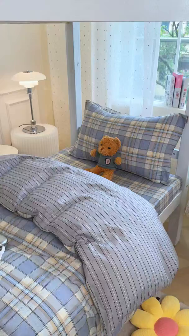 91家纺网 家纺一手货源 找家纺 壹贝家纺 2025新款学生季喷气全棉跑量宿舍三件套（提供买家秀） 品质生活-兰