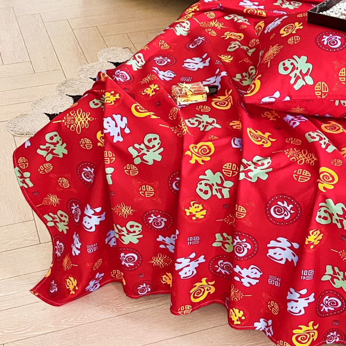 91家纺网 家纺一手货源 找家纺 （总）优米家纺 2025新款水洗棉百福印花床单系列