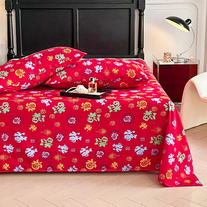 91家纺网 家纺一手货源 找家纺 （总）优米家纺 2025新款水洗棉百福印花床单系列