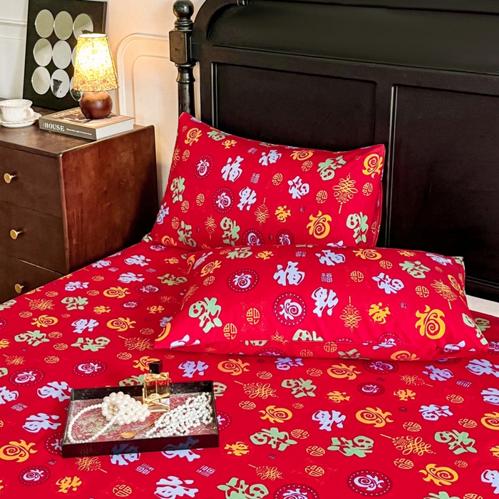 91家纺网 家纺一手货源 找家纺 （总）优米家纺 2025新款水洗棉百福印花床单系列