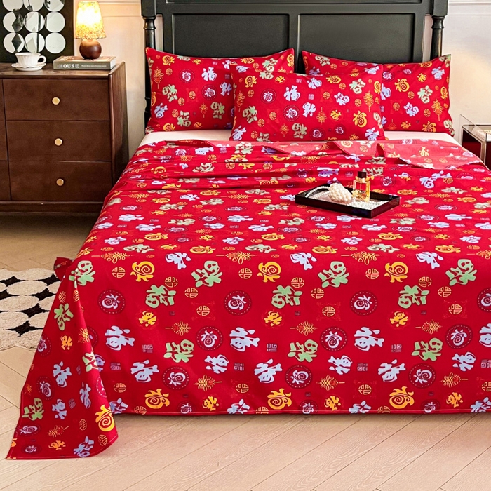 91家纺网 家纺一手货源 找家纺 （总）优米家纺 2025新款水洗棉百福印花床单系列