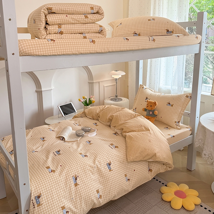 91家纺网 家纺一手货源 找家纺 壹贝家纺 2025新款学生季喷气全棉跑量宿舍三件套（提供买家秀） 俏皮狗