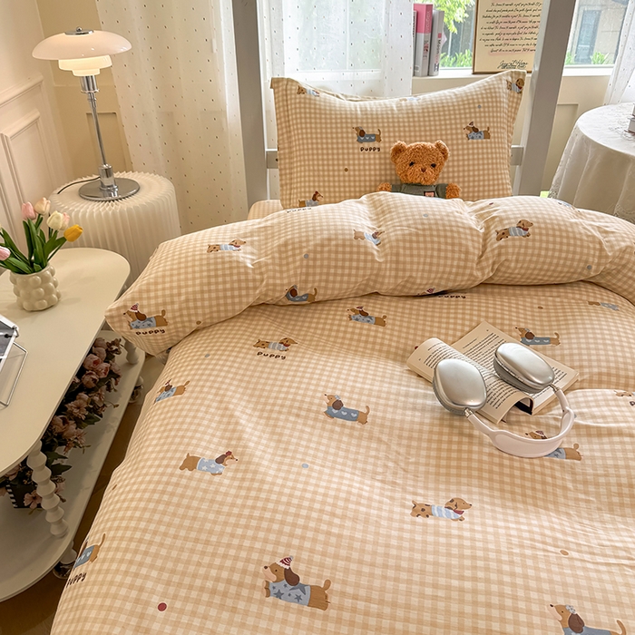 91家纺网 家纺一手货源 找家纺 壹贝家纺 2025新款学生季喷气全棉跑量宿舍三件套（提供买家秀） 俏皮狗