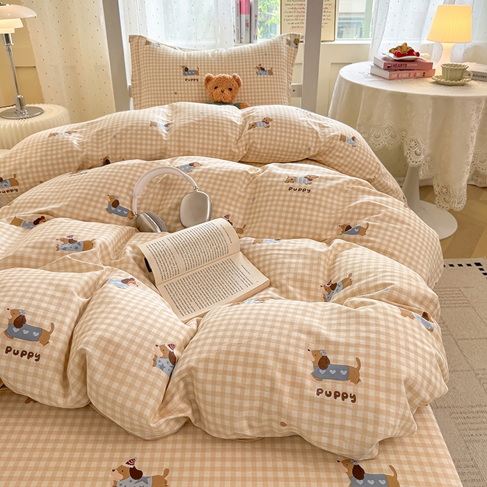 91家纺网 家纺一手货源 找家纺 壹贝家纺 2025新款学生季喷气全棉跑量宿舍三件套（提供买家秀） 俏皮狗