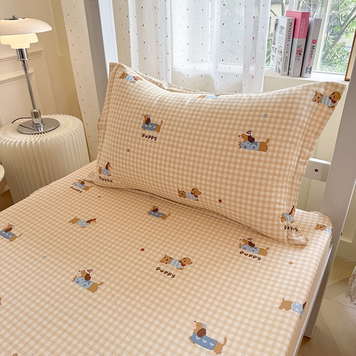 91家纺网 家纺一手货源 找家纺 壹贝家纺 2025新款学生季喷气全棉跑量宿舍三件套（提供买家秀） 俏皮狗