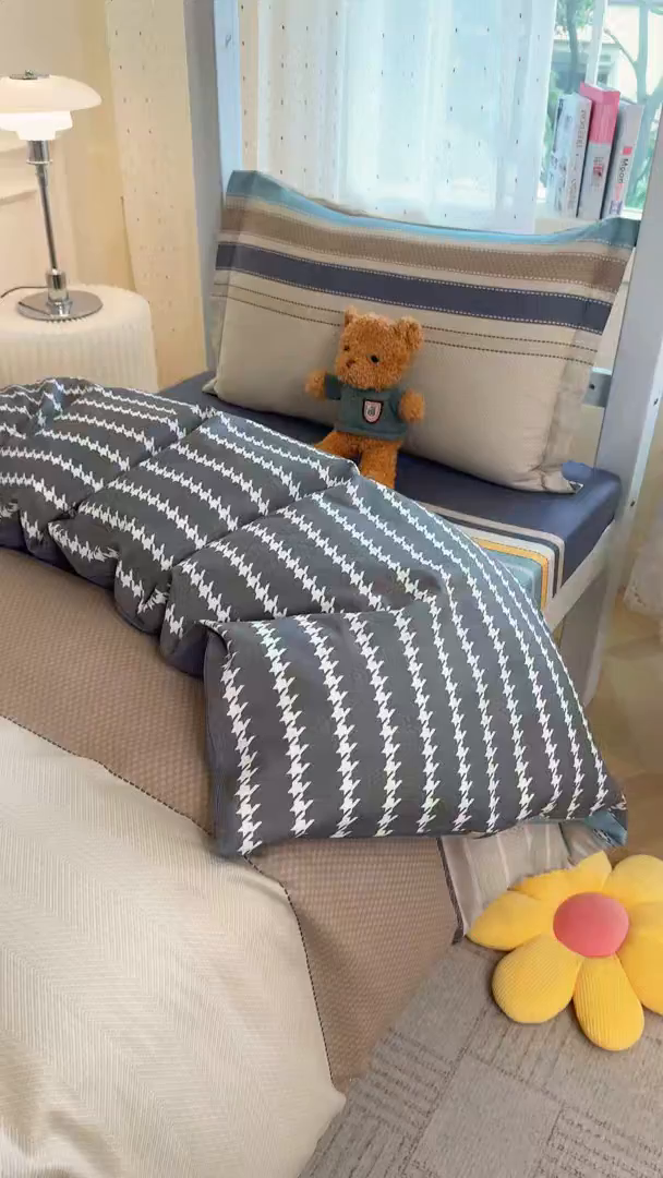 91家纺网 家纺一手货源 找家纺 壹贝家纺 2025新款学生季喷气全棉跑量宿舍三件套（提供买家秀） 如果爱