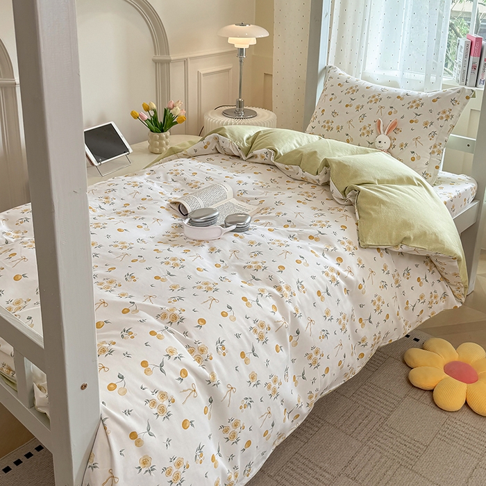 91家纺网 家纺一手货源 找家纺 壹贝家纺 2025新款学生季喷气全棉跑量宿舍三件套（提供买家秀） 如愿