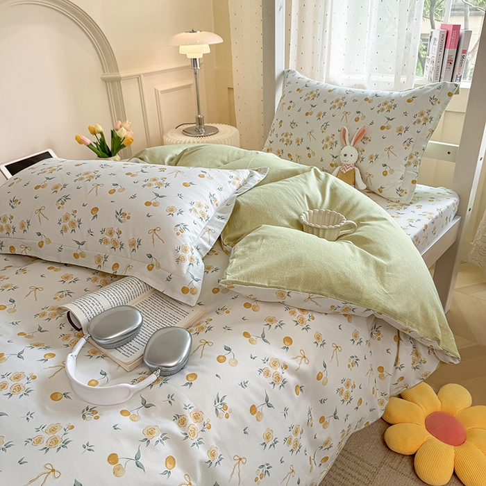 91家纺网 家纺一手货源 找家纺 壹贝家纺 2025新款学生季喷气全棉跑量宿舍三件套（提供买家秀） 如愿