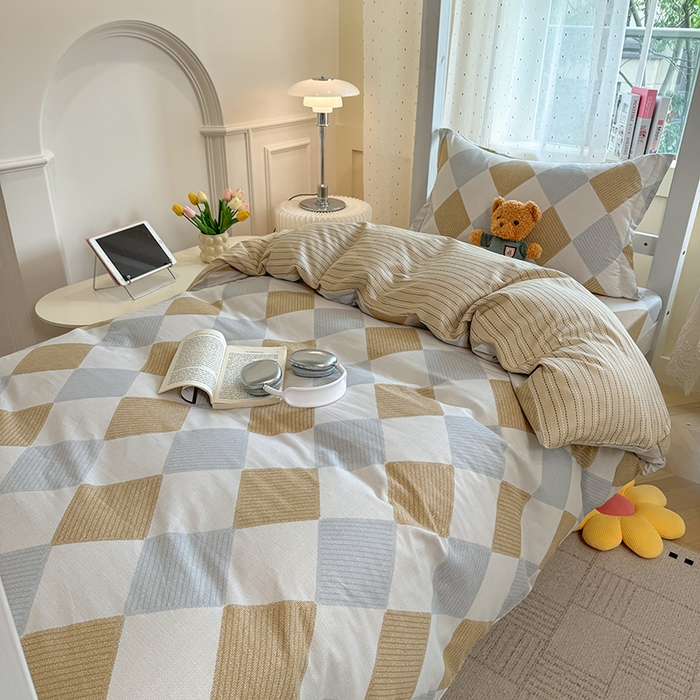 91家纺网 家纺一手货源 找家纺 壹贝家纺 2025新款学生季喷气全棉跑量宿舍三件套（提供买家秀） 瑞吉斯-黄