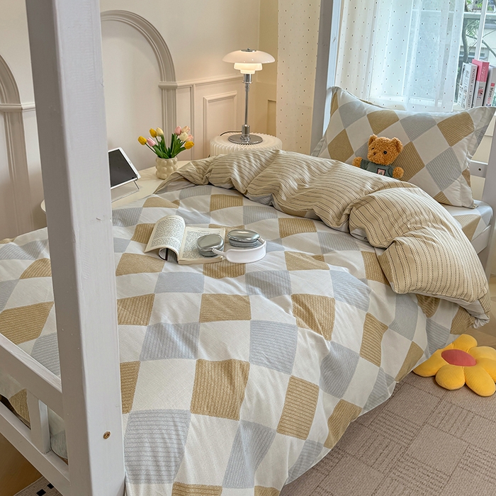 91家纺网 家纺一手货源 找家纺 壹贝家纺 2025新款学生季喷气全棉跑量宿舍三件套（提供买家秀） 瑞吉斯-黄