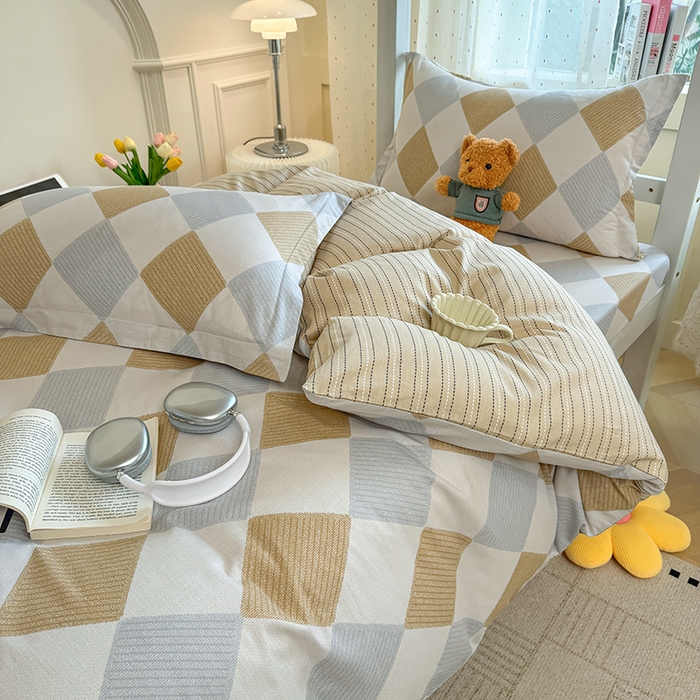 91家纺网 家纺一手货源 找家纺 壹贝家纺 2025新款学生季喷气全棉跑量宿舍三件套（提供买家秀） 瑞吉斯-黄