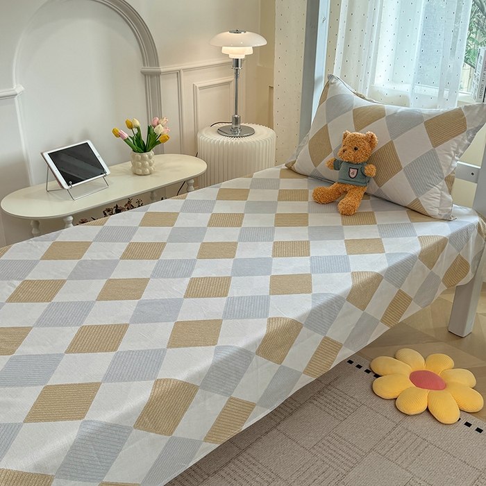 91家纺网 家纺一手货源 找家纺 壹贝家纺 2025新款学生季喷气全棉跑量宿舍三件套（提供买家秀） 瑞吉斯-黄